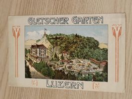 Litho Prospekt / Gletscher Garten Luzern Ausgabe ca. 1910