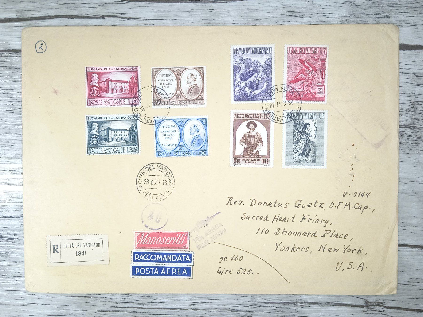 Tutti i francobolli: TR68 Enveloppe Grand Format Vaticane 1957 – Usato da Cousset venduto da Patrick_Collections
