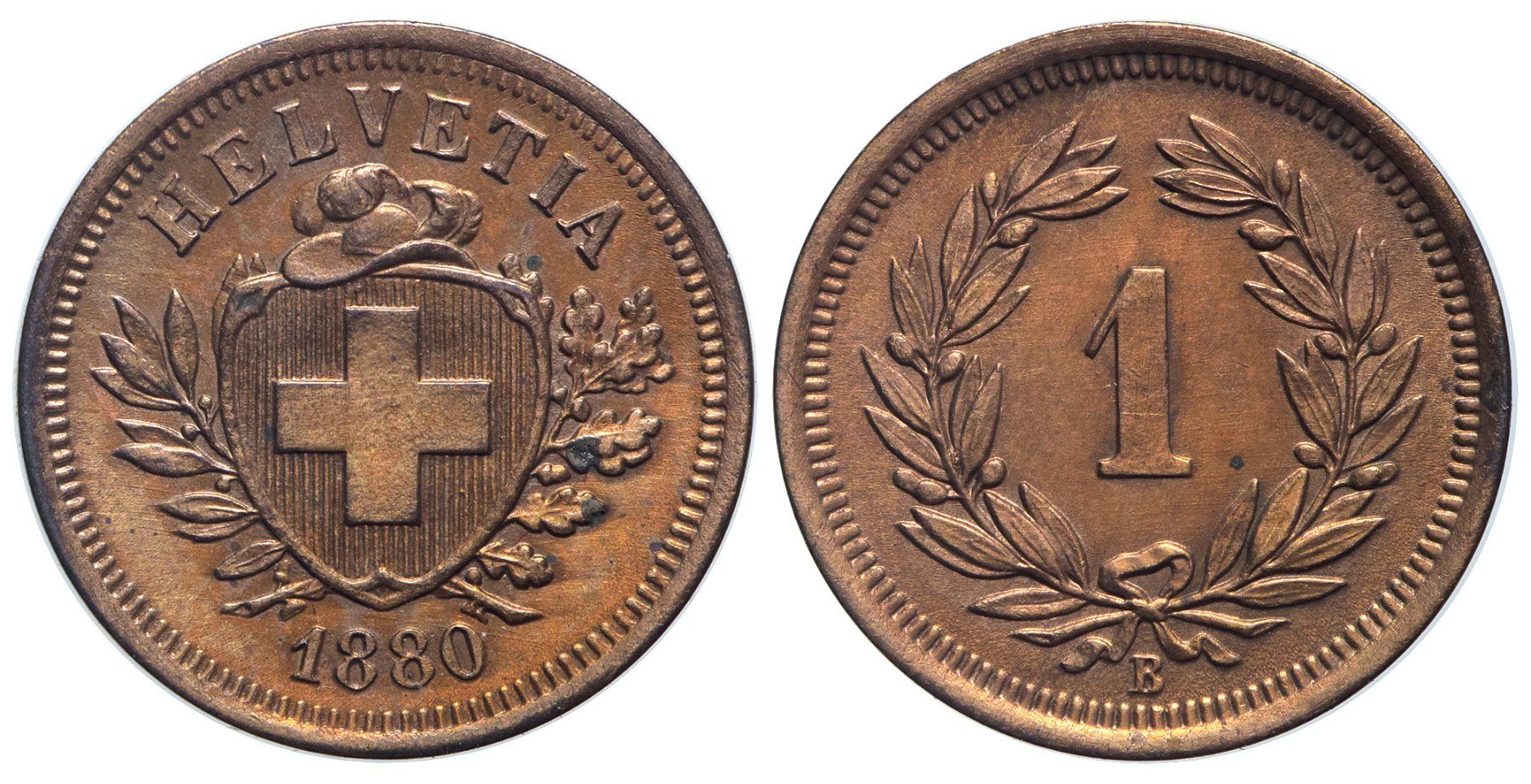 Tutti le monete: 1 Rappen 1880 (05) – Usato da Chiasso venduto da Novamarketing