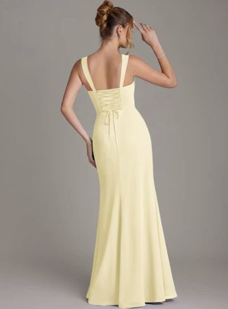 HELLGELBES MAXIKLEID MIT SCHNÜRUNG XS
