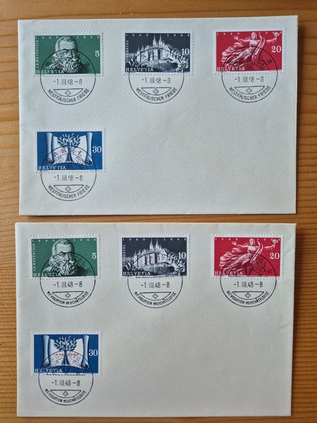 Tutti i francobolli: CH-Briefe 1.3.1948 Zustand gemäss Bilder – Usato da Oberuzwil venduto da ceeg7