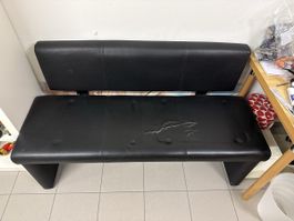Schwarze Bank Lederoptik Sitzbank gebraucht