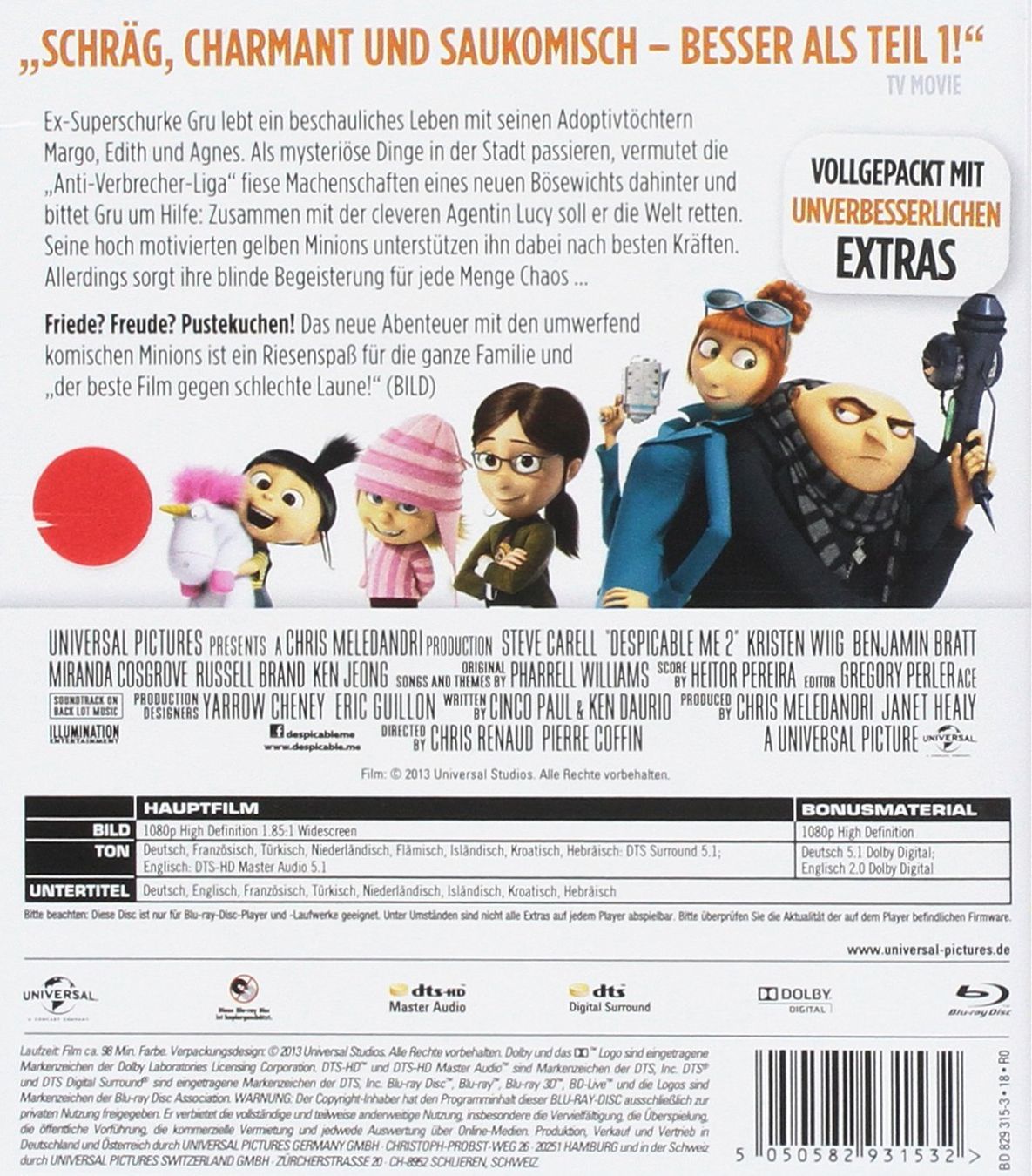 Tous les DVDs: ICH - EINFACH UNVERBESSERLICH 2   [Blu-ray] – D'occasion à Dietlikon par Web-Trader 1