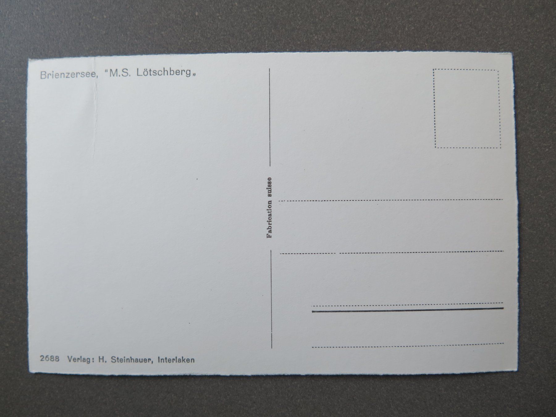 Ansichtskarten: BRIENZERSEE - M.S. LÖTSCHBERG – Gebraucht aus Wittenbach von lipasal 1