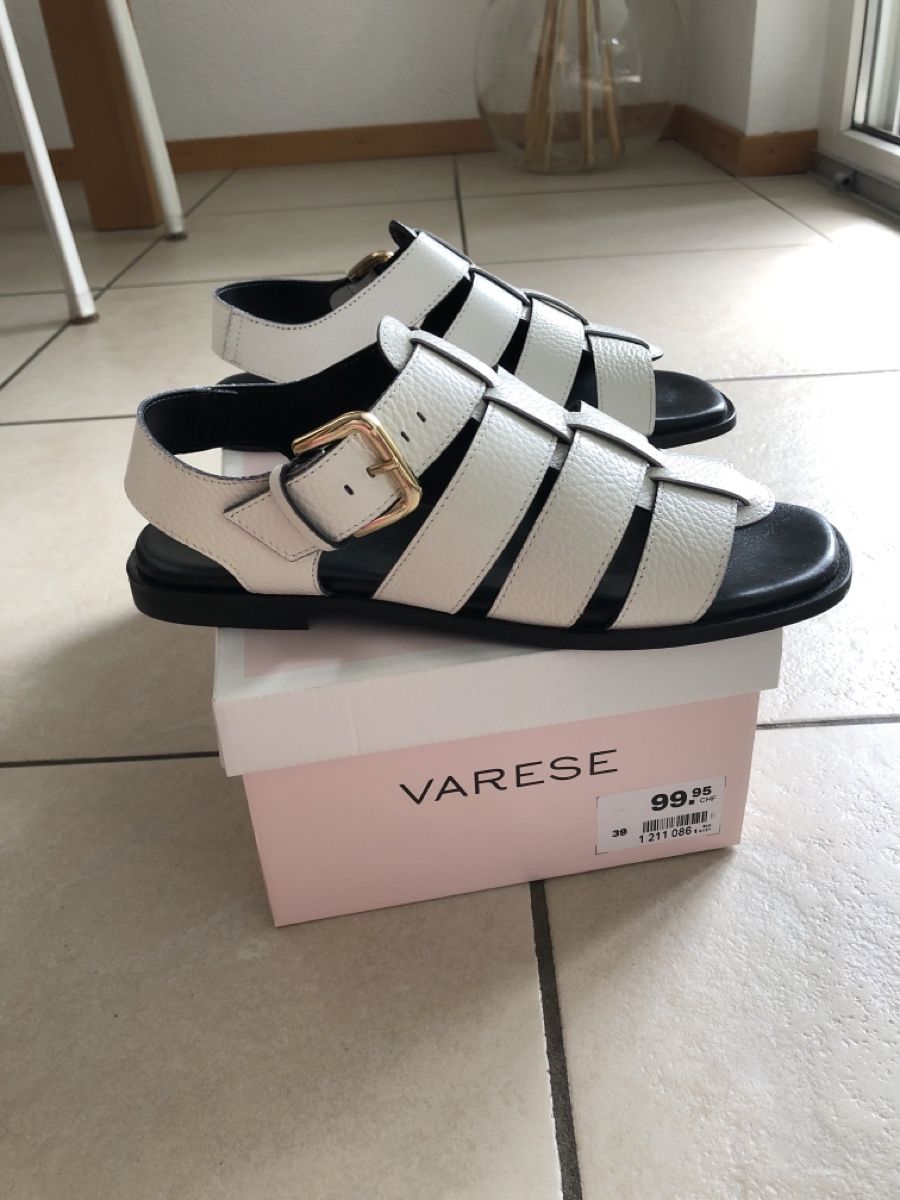 Scarpe da donna: Sandales en cuir blanches – Nuovo e nell'imballaggio originale da Veyrier venduto da gige66 1