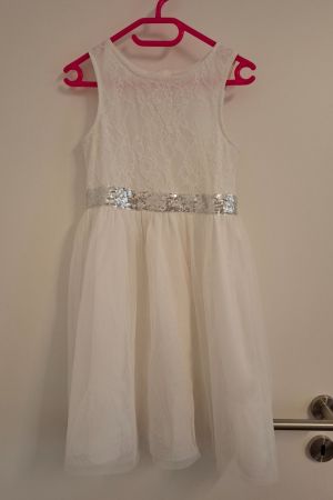 Kleid weiss Gr. 134 Erstkommunion, Hochzeit, Fest