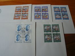 Set Pro Patria 1966, FDC Satz, Einzel + 4erblocks, 11 Belege