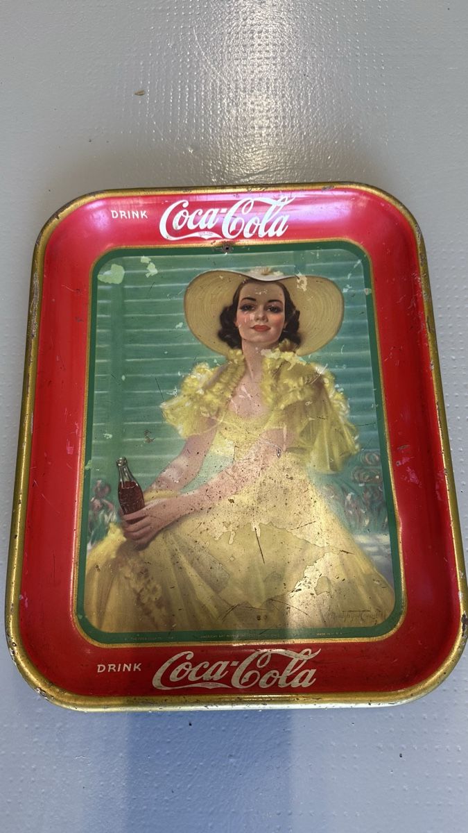 Coca-Cola Insegne: Coca Cola Serviertablett USA 1938 – Usato da Muttenz venduto da topi68
