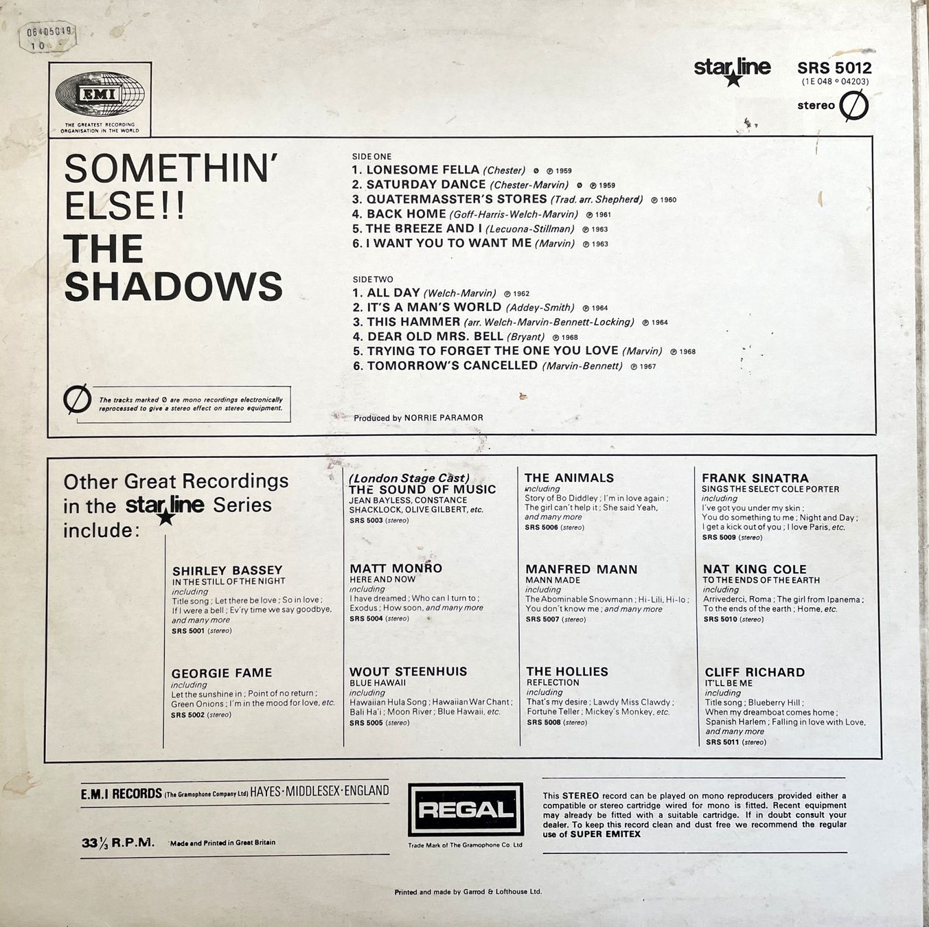 Dischi in vinile: The Shadows - Somethin' Else!! - Top Zustand! – Usato da Savagnier venduto da Ne2065 1