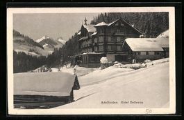 AK Adelboden, Hotel Bellevue im Winter