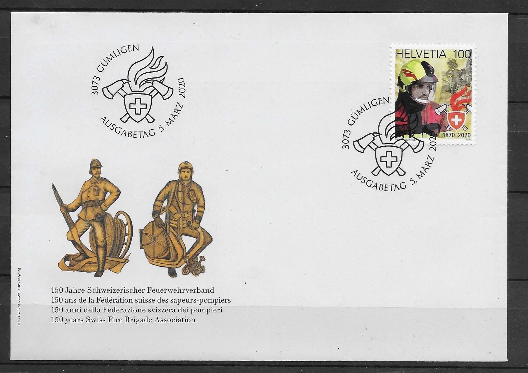Tutti i francobolli: F1769 - FDC Assoc. pompiers – Usato da Trélex venduto da Phil_Albert