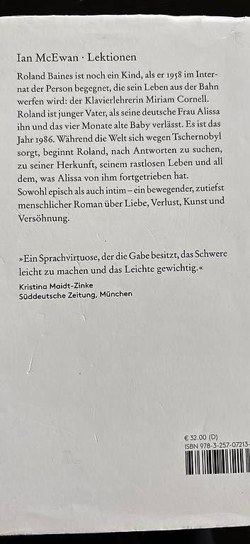 Bücher: Ian McEwan - Lektionen – Gebraucht aus Zürich von ordinarius 1