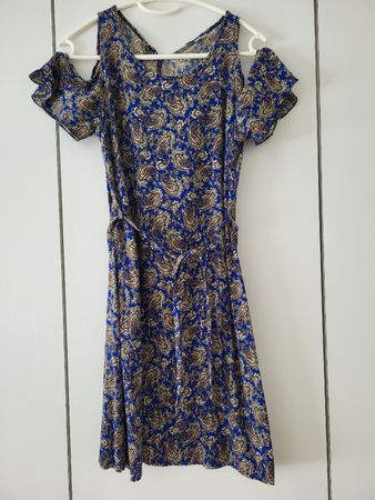 Sommerliches Kleid mit Paisleymuster, blau, Grösse S