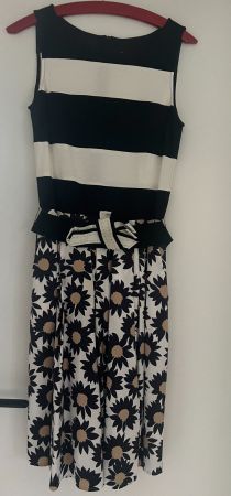 Kleid MARC CAIN gestreift Blumenmuster Grösse 36