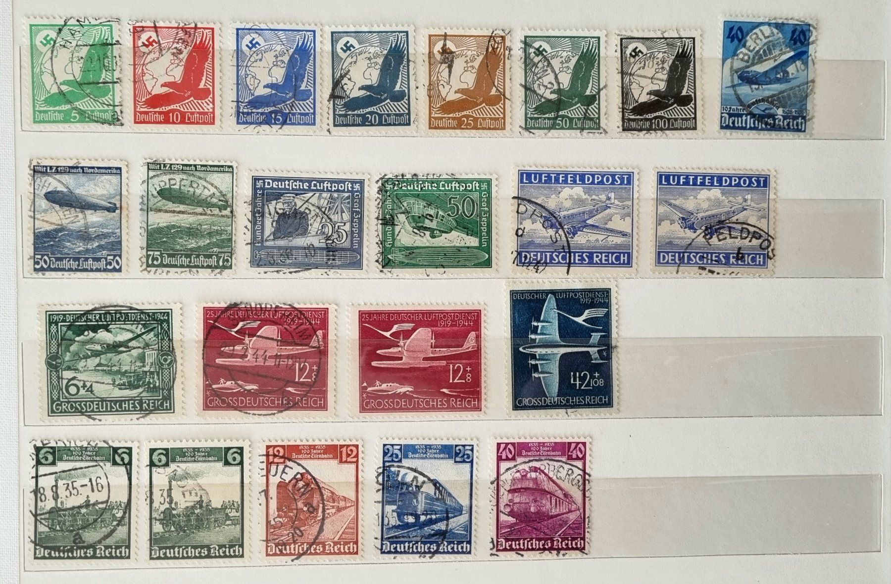 Tutti i francobolli: Deutsches Reich Luftpost & Eisenbahn Briefmarken Lot – Usato da Thun venduto da yvonne.95