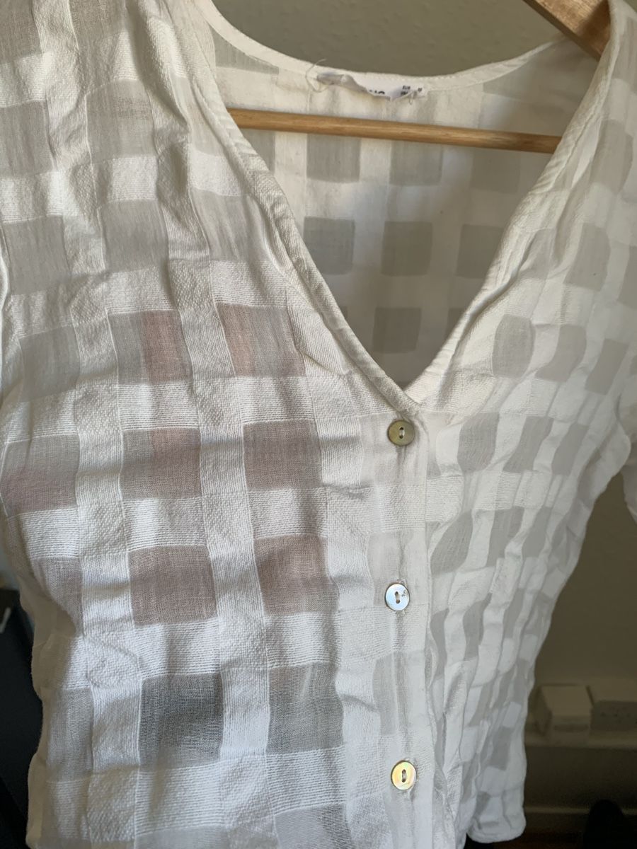 Mango Camicette: Blouse d’été en coton blanche Mango – Nuovo (secondo la descrizione) da Genève venduto da rez_c6c6 1