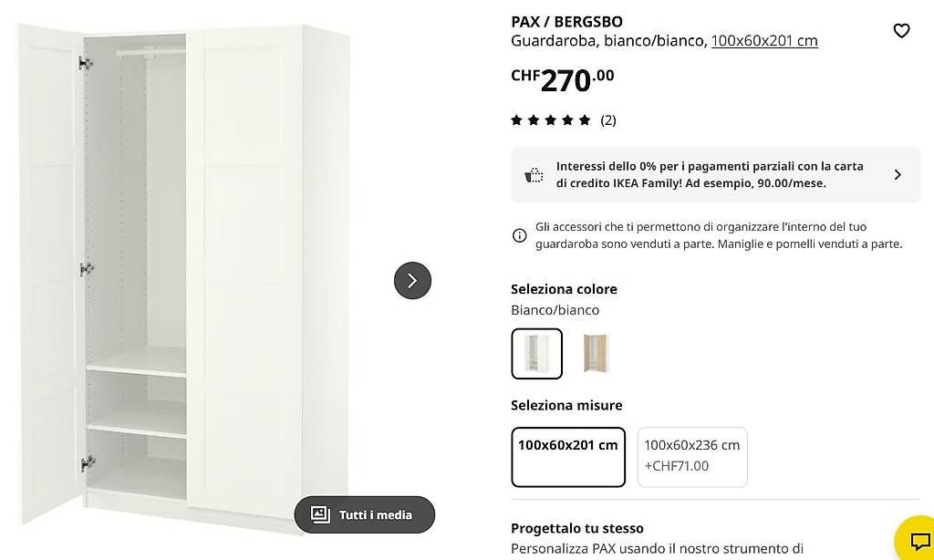 Schränke: Armadio Pax/Bergsbo bianco – Gebraucht aus Lugano von mrj_2vw9 2