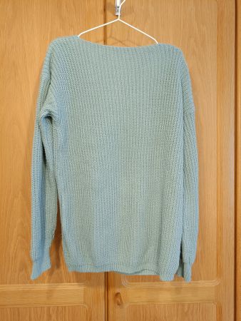 Türkiser Strickpullover Glamorous Gr. 38 Rückenfrei