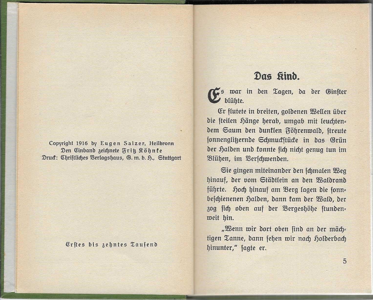 Libri: Das Kind Anna Schieber, Erstausgabe 1917 – Usato da Flims - Dorf venduto da Stagediver 3