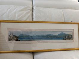 Panorama Waldstättersee Kunstdruck gerahmt gebraucht