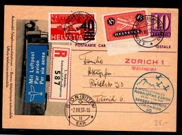 CH - Flugpost - Sonderflug - SF 37.3a - PK mit F9z & F25