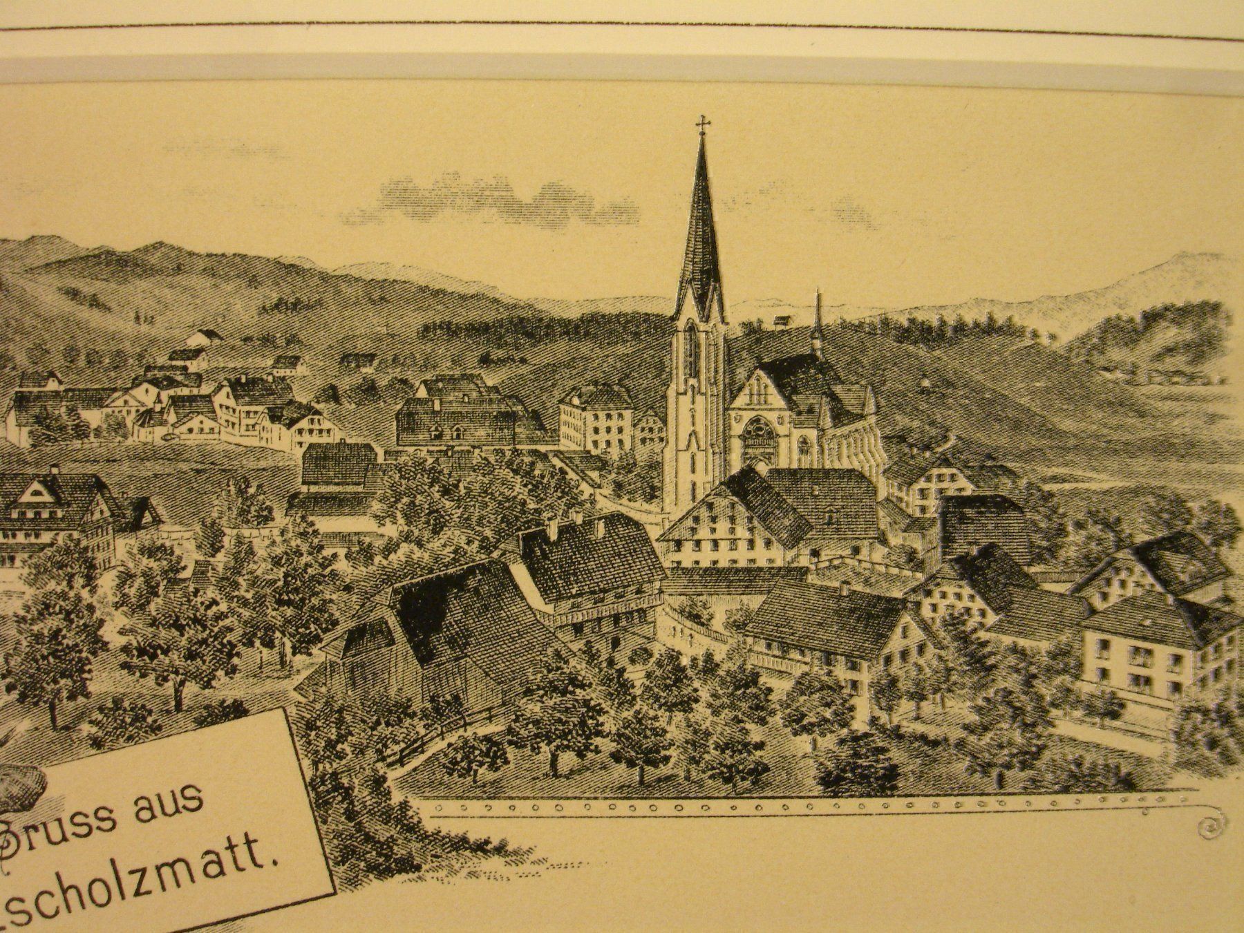 Landkarten & Atlanten: ESCHOLZMATT, FEDERLITHOGRAPHIE UM 1900 – Gebraucht aus Grüningen von Kartensammler 2