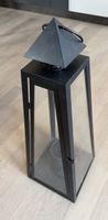 Laterne schwarz Metall Glas H40cm guter Zustand