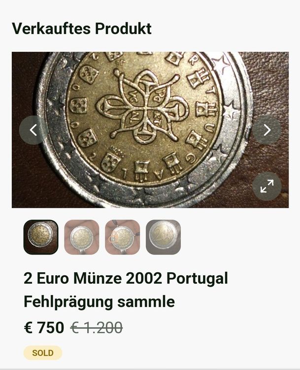 2 Euro Münze outlet Portugal, 2002