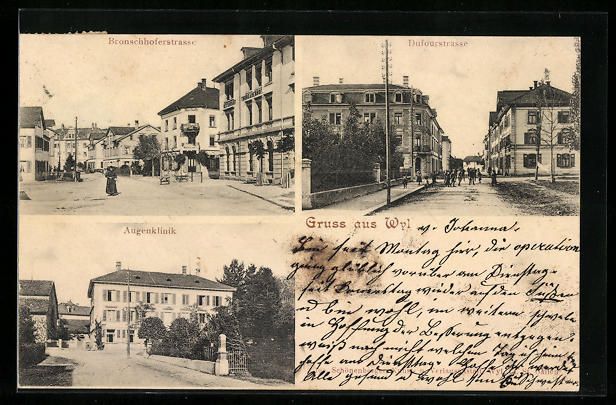 Ansichtskarten: Wyl, Augenklinik, Bronschhoferstrasse un – Gebraucht aus Berlin von bartko-reher