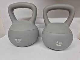 Kettlebell 10 kg + 8 kg grau im SET