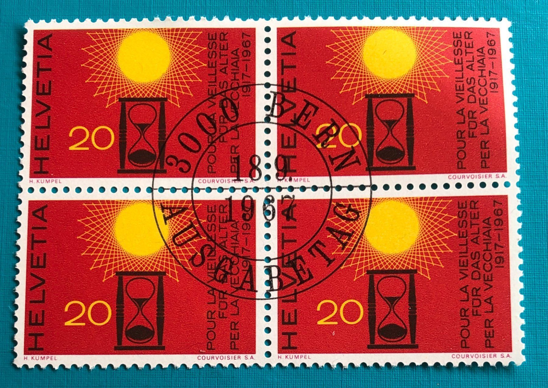 Tutti i francobolli: 4 er Block Nr.450 mit Vollstempel Bern – Usato da Aarau venduto da Billa007