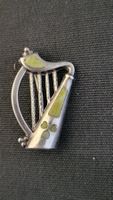 Englische Silber-Brosche 925 HARFE