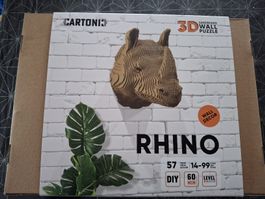 Décor mural puzzle 3D rhino NEUF