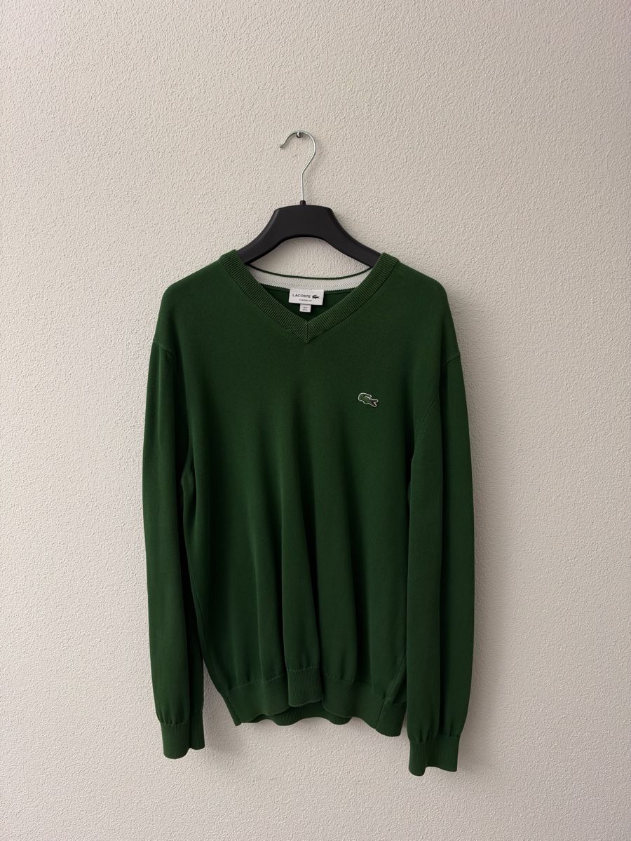 Lacoste Pullover & Sweatshirts: Lacoste Pullover V-Ausschnitt, grün, Grösse L – Gebraucht aus Zug von HRALZ
