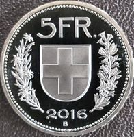 5 Franken 2016 stgl. / aus Münzsatz