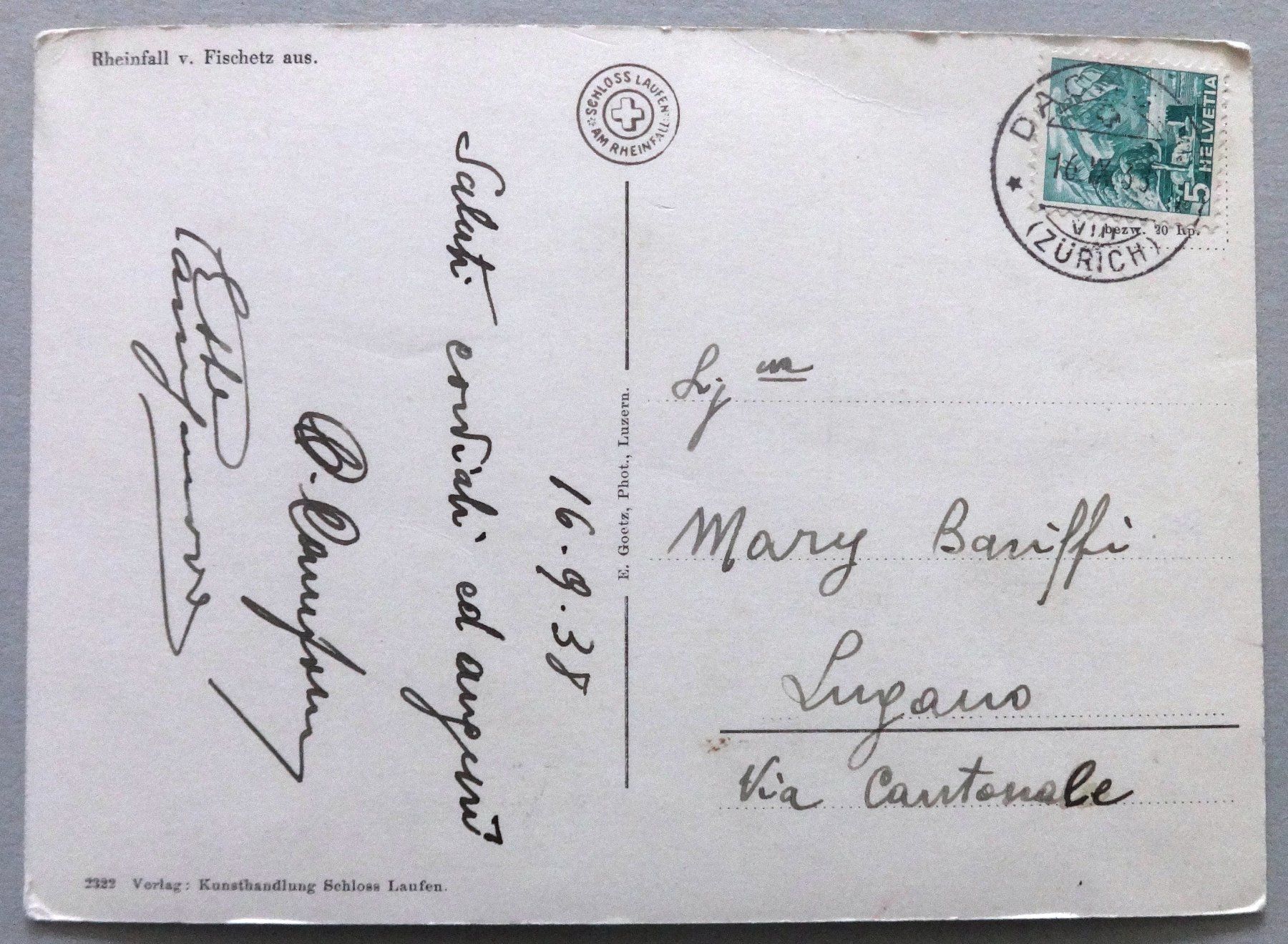 Cartoline postali: Rheinfall von Fischetz aus – Usato da Fétigny venduto da Billy2miny 1