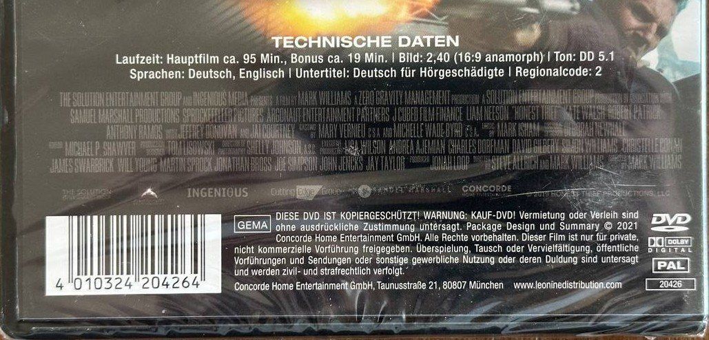 Alle DVDs: Honest Thief - mit Liam Neeson – Gebraucht aus Beringen von Mantafisch1 2