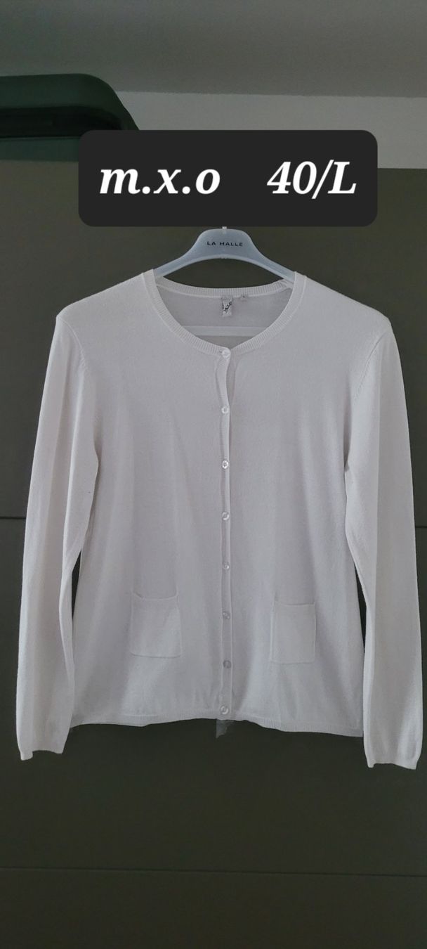 Jacken: M.X.O Cardigan blanc  ,elastique ,taille L – Neu (gemäss Beschreibung) aus Vevey von x_y_f