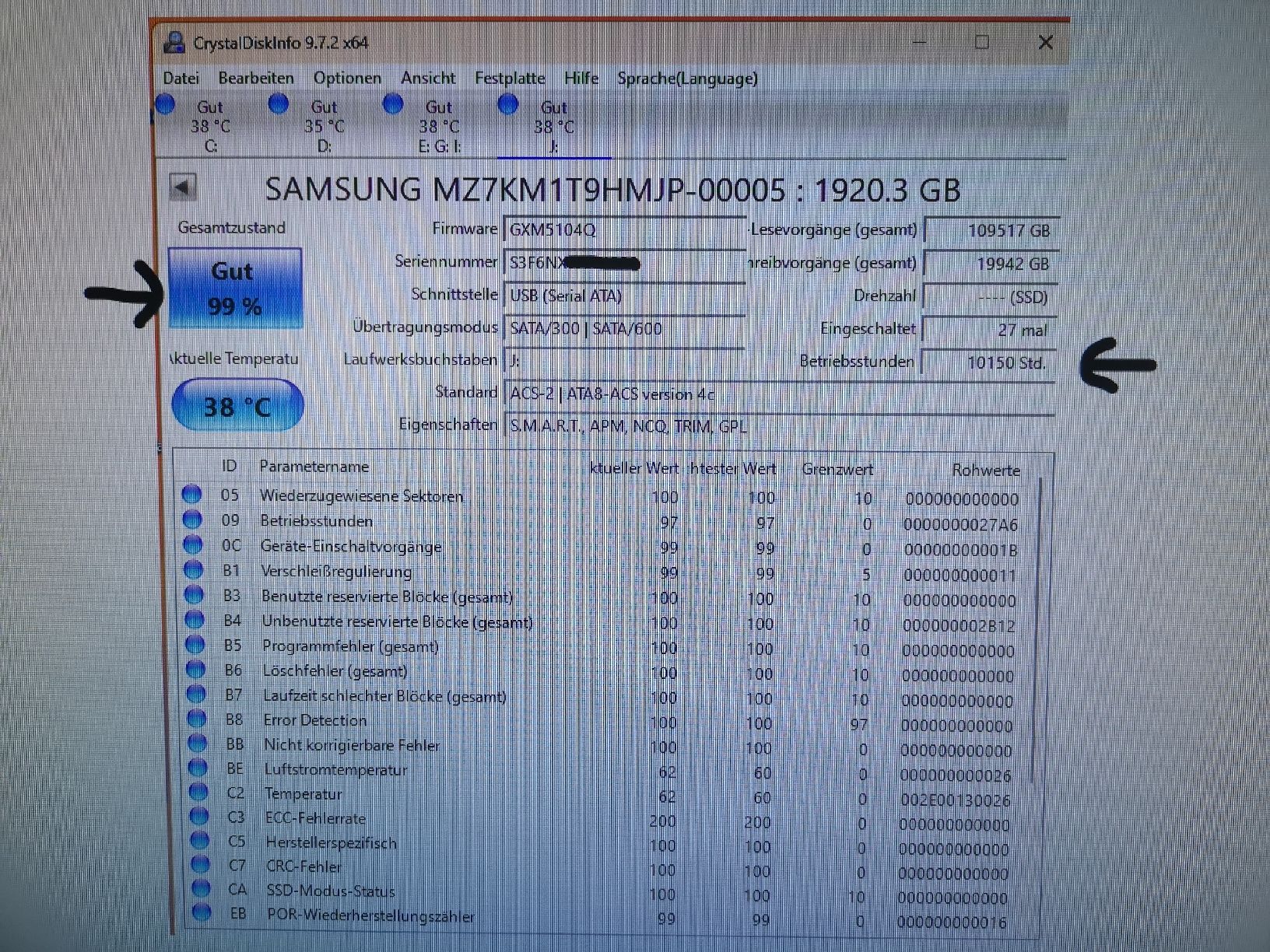 Dischi rigidi: Samsung 1.92 TB SSD – Usato da Zürich venduto da kiwi2024