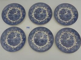 6 Dessertteller - Ironstone England blau