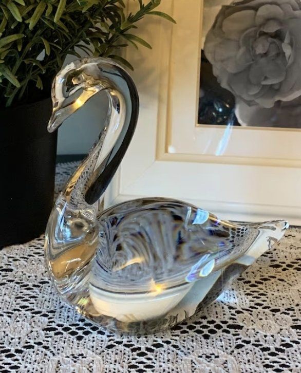 Statuette: Massive Glas Figur SchwanE Eneryda Sweden – Usato da Amriswil venduto da kleindeko 4