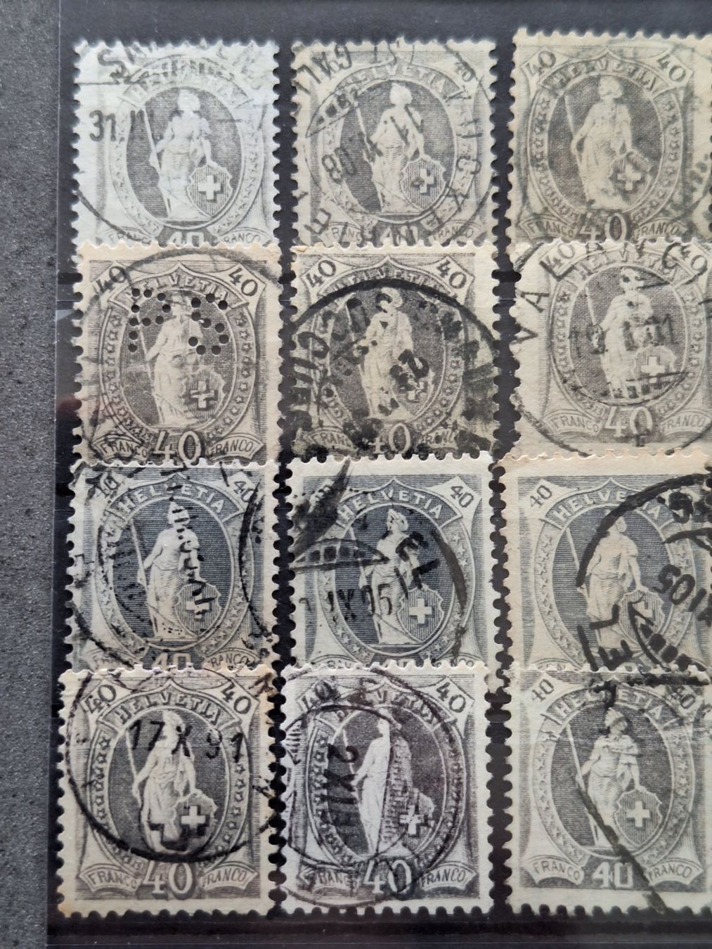 Alle Briefmarken: Stehende Helvetia 40Rp Werte 58× – Gebraucht aus Balgach von SIMEON27 4