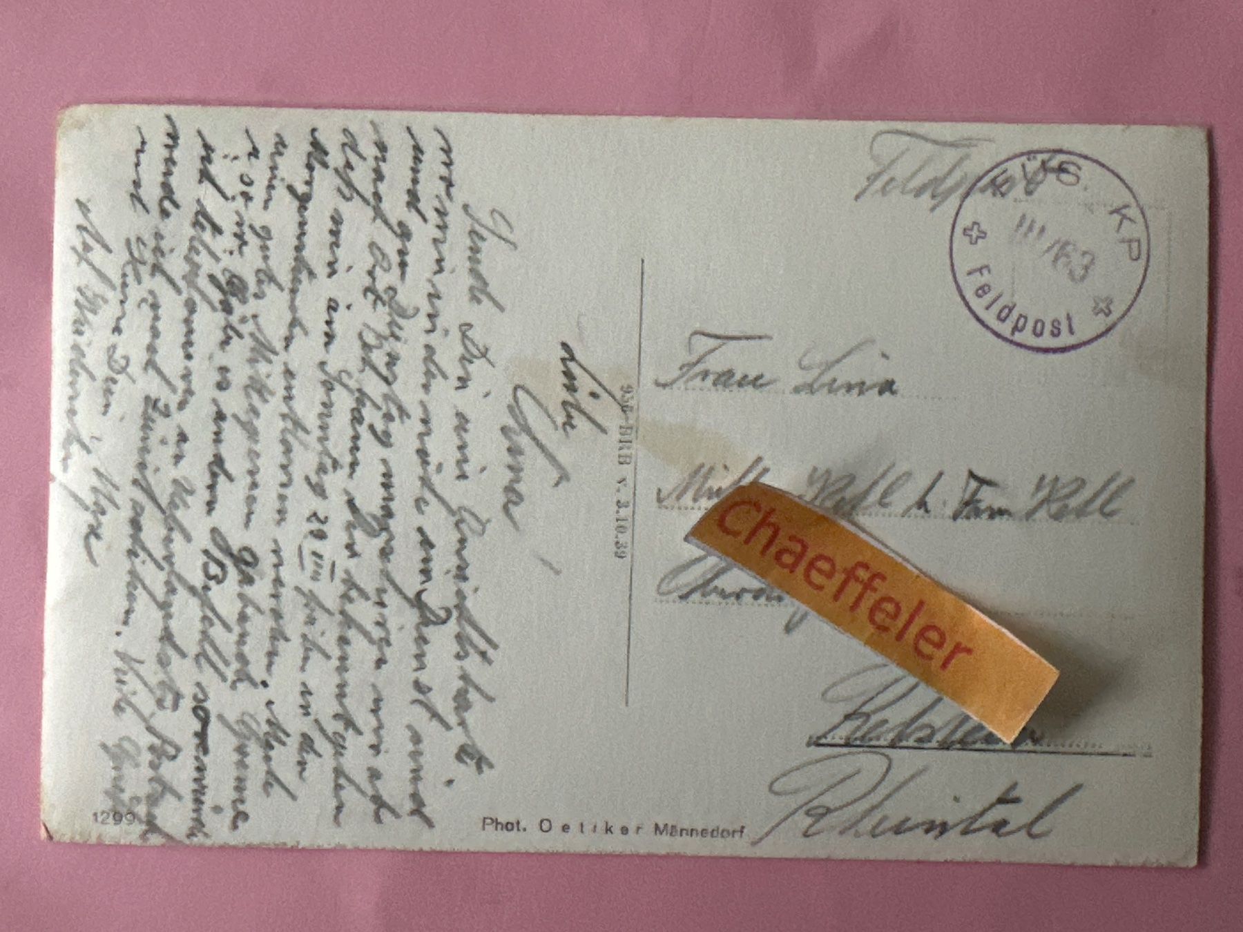 Cartes postales: Feldpost: Gottschalkenberg – D'occasion à Zürich par Chaeffeler 1