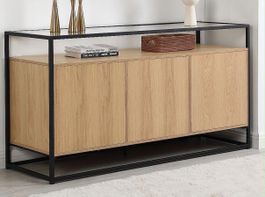 Sideboard Metall Holz Optik drei Türen gebraucht gut
