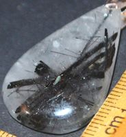 Anhänger L-1441 – Schwarzer Rutil Quarz – 35x27mm