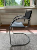 Sessel Leder Schwarz Metallgestell Gebraucht