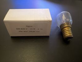 Signal Glühlampe 220–230 V 15 W E14 – 25×65 mm – Vintage/Alt