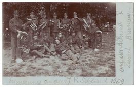 Zürich Braunau, Armee Musik Inf RS, gelaufen 1909 Kaserne ZH