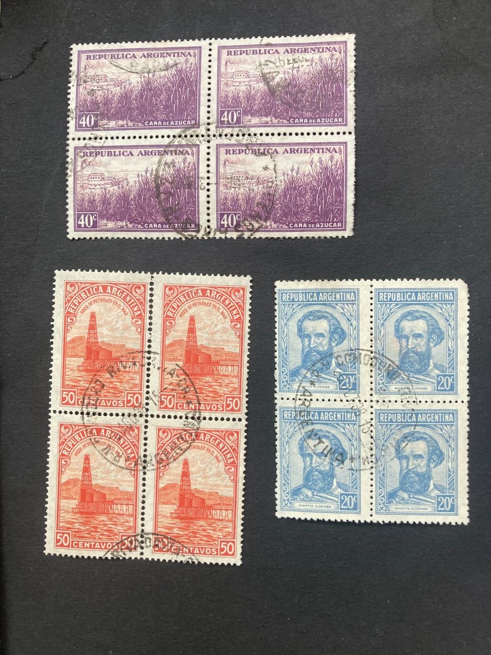 Tutti i francobolli: Argentinien 1936 Lot 4er-Blocks gestempelt – Usato da Liestal venduto da schnueps