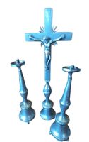 Kerzenständer + Kreuz für Hausaltar